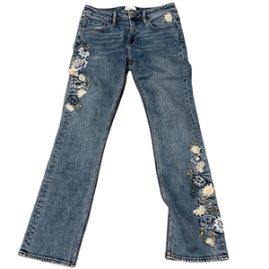 Driftwood Kelly straight leg jeans with side embroidery sz 27